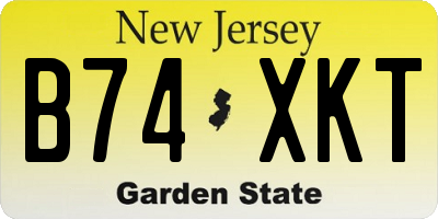 NJ license plate B74XKT