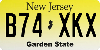 NJ license plate B74XKX