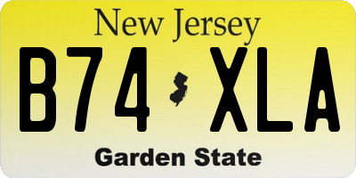 NJ license plate B74XLA