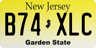 NJ license plate B74XLC