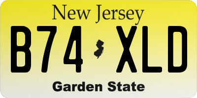 NJ license plate B74XLD