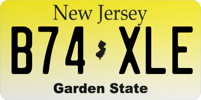 NJ license plate B74XLE