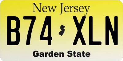 NJ license plate B74XLN