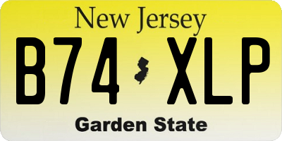 NJ license plate B74XLP
