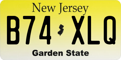 NJ license plate B74XLQ