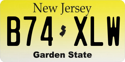 NJ license plate B74XLW