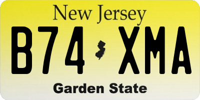 NJ license plate B74XMA