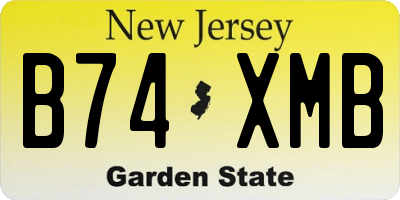NJ license plate B74XMB