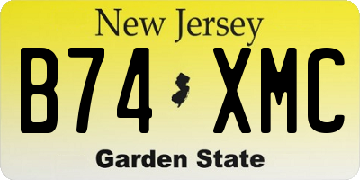 NJ license plate B74XMC
