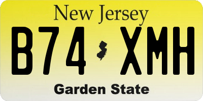 NJ license plate B74XMH