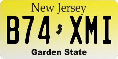 NJ license plate B74XMI