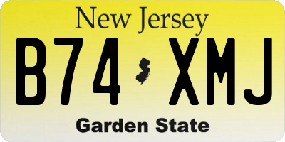NJ license plate B74XMJ