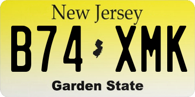 NJ license plate B74XMK