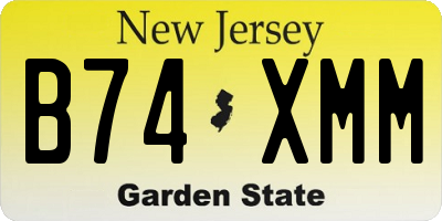 NJ license plate B74XMM