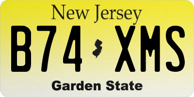 NJ license plate B74XMS
