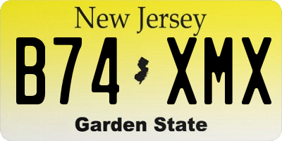 NJ license plate B74XMX