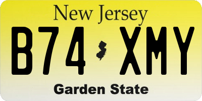 NJ license plate B74XMY