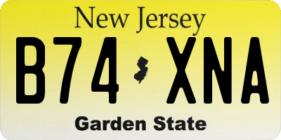 NJ license plate B74XNA