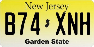 NJ license plate B74XNH