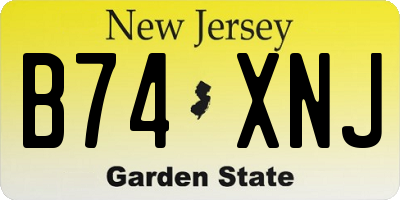 NJ license plate B74XNJ