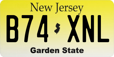 NJ license plate B74XNL