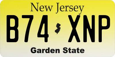 NJ license plate B74XNP