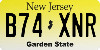 NJ license plate B74XNR