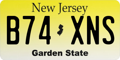 NJ license plate B74XNS