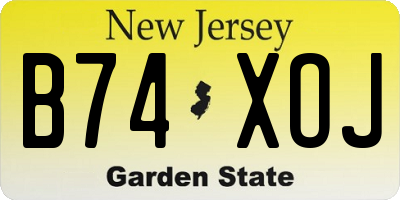 NJ license plate B74XOJ