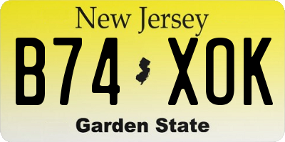 NJ license plate B74XOK
