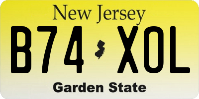 NJ license plate B74XOL