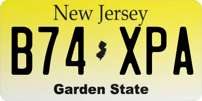NJ license plate B74XPA