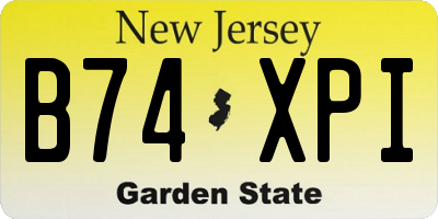 NJ license plate B74XPI