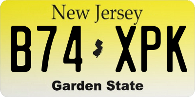 NJ license plate B74XPK