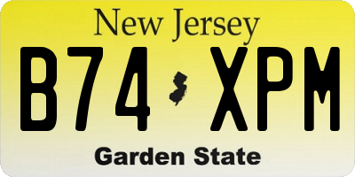 NJ license plate B74XPM