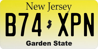 NJ license plate B74XPN