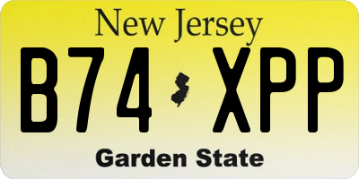 NJ license plate B74XPP