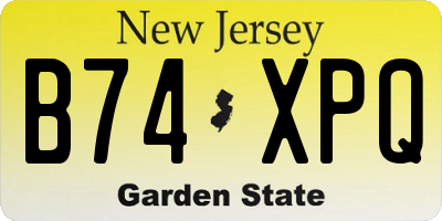 NJ license plate B74XPQ
