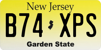 NJ license plate B74XPS