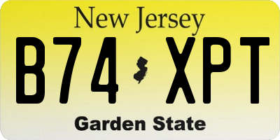 NJ license plate B74XPT