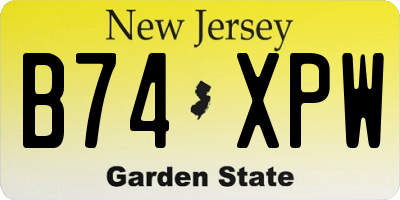 NJ license plate B74XPW