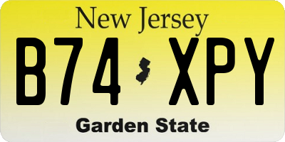 NJ license plate B74XPY