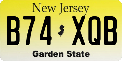 NJ license plate B74XQB