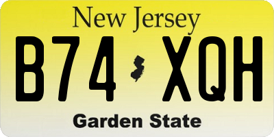 NJ license plate B74XQH