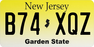 NJ license plate B74XQZ