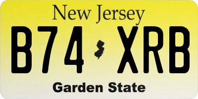 NJ license plate B74XRB