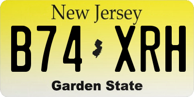 NJ license plate B74XRH