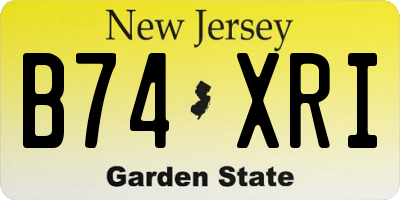NJ license plate B74XRI