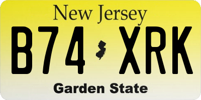 NJ license plate B74XRK