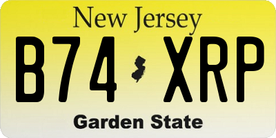 NJ license plate B74XRP